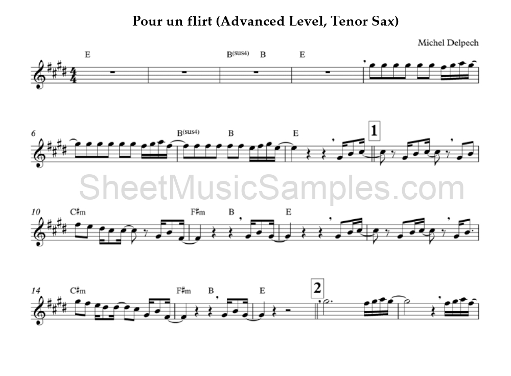 Pour un flirt (Advanced Level, Tenor Sax)