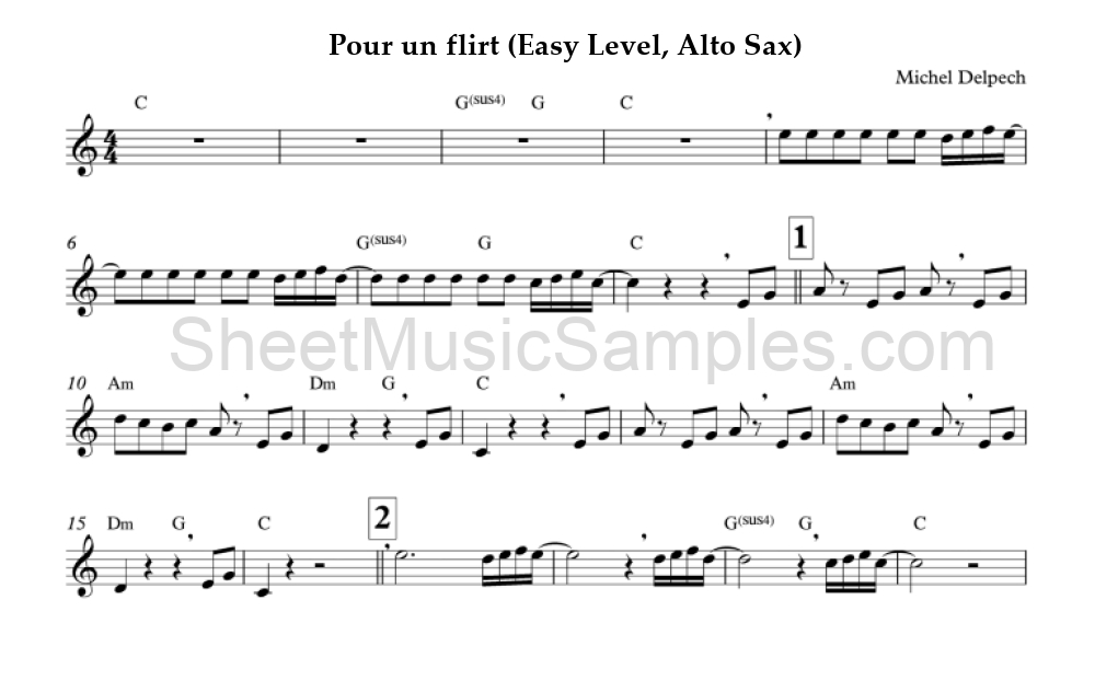 Pour un flirt (Easy Level, Alto Sax)