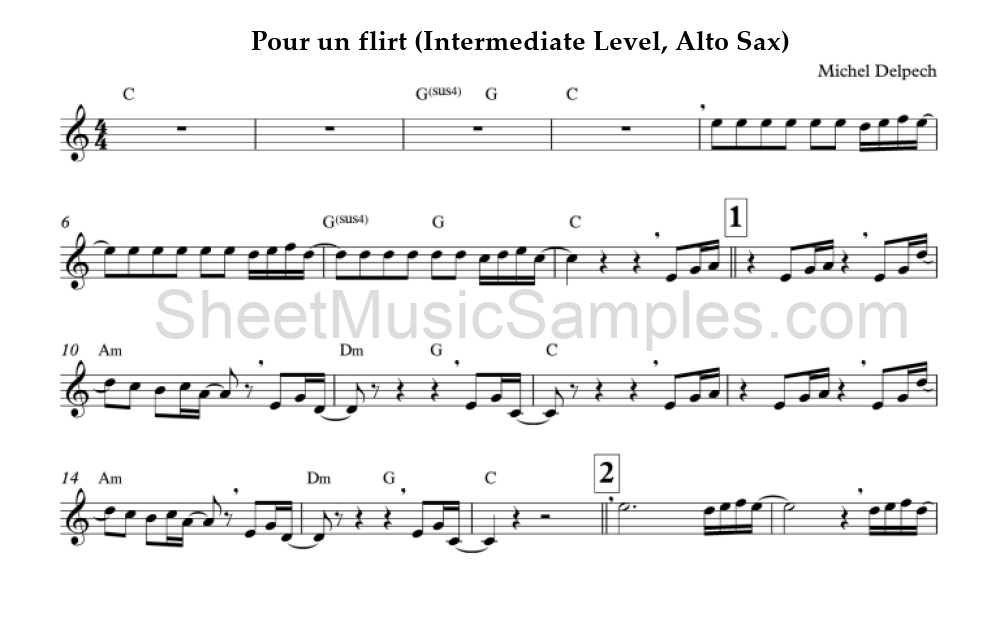 Pour un flirt (Intermediate Level, Alto Sax)