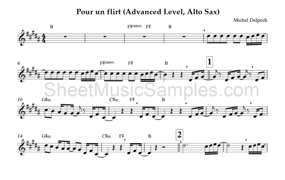 Pour un flirt (Advanced Level, Alto Sax)