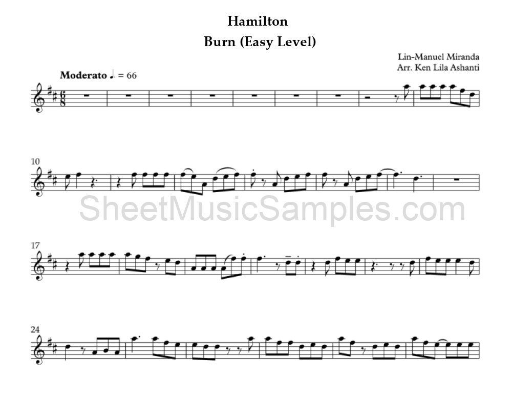 Hamilton - Burn (Easy Level)