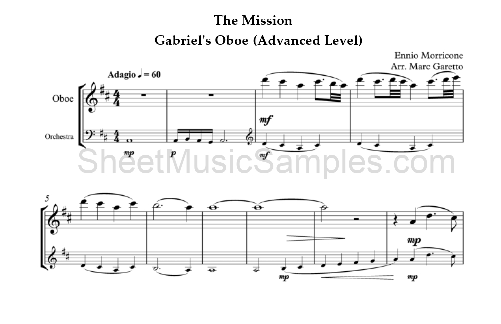 The Mission - Gabriel's Oboe (Advanced Level)