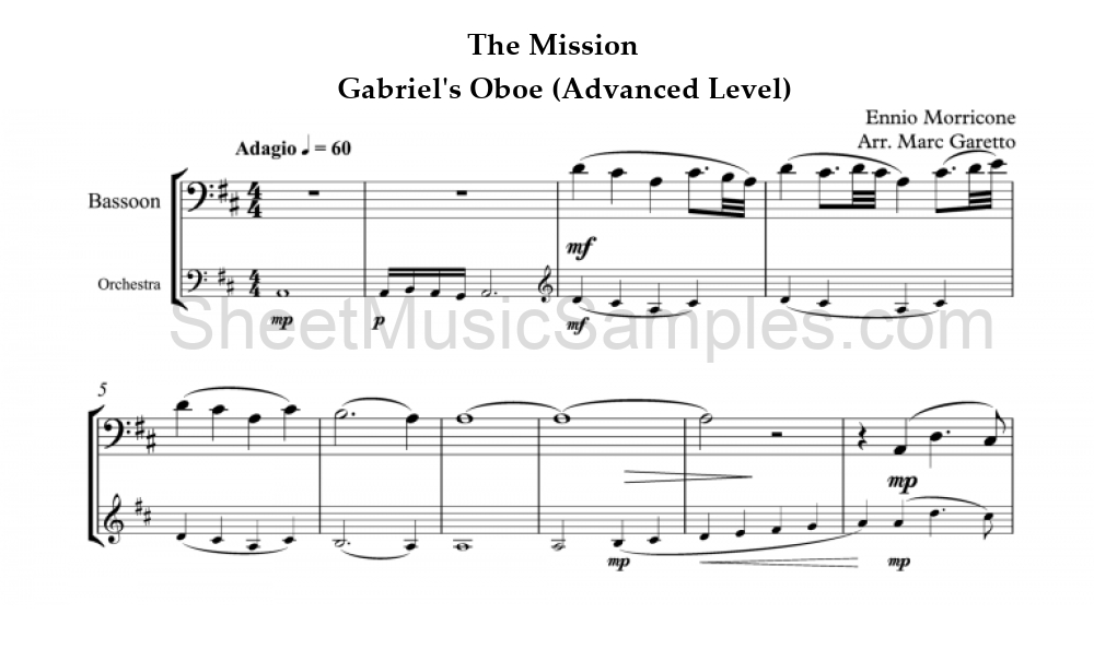 The Mission - Gabriel's Oboe (Advanced Level)