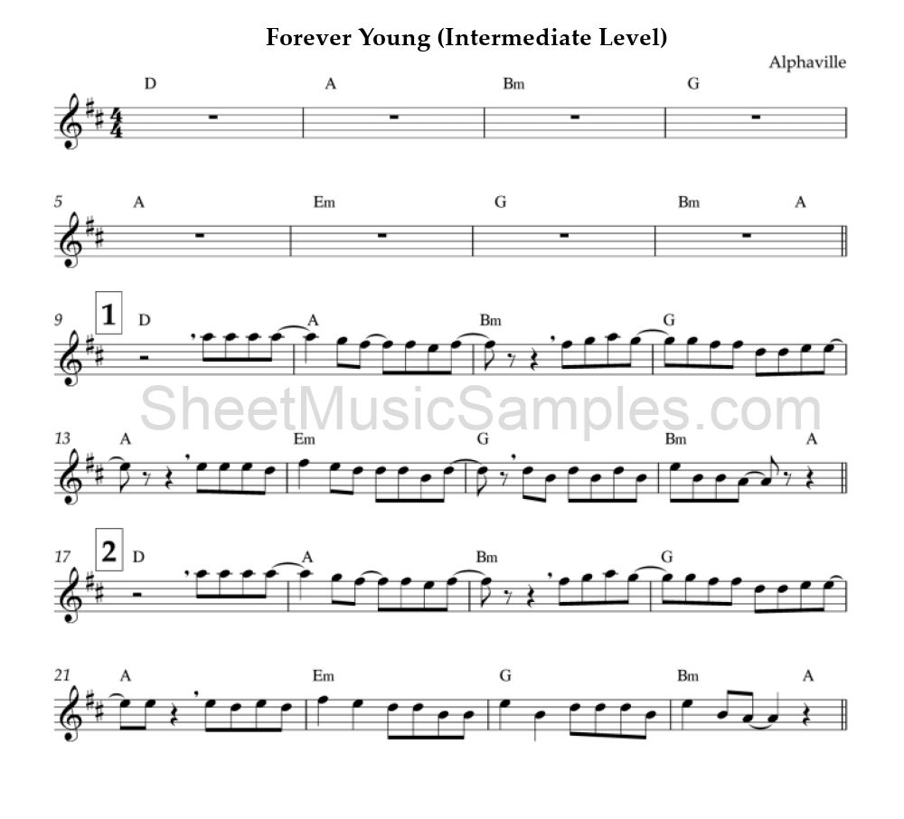 Forever Young (Intermediate Level)