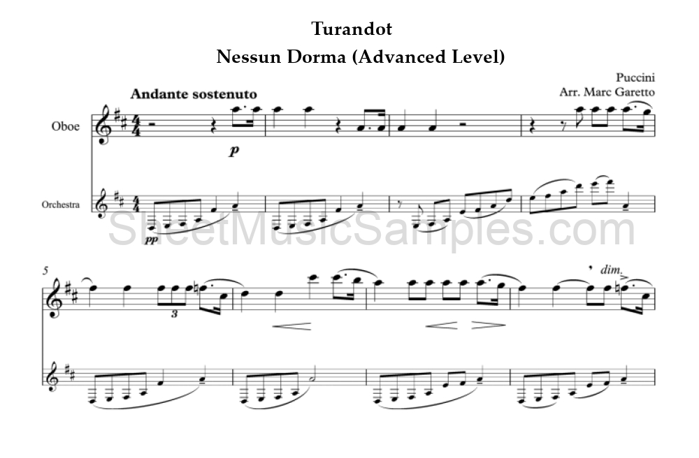 Turandot - Nessun Dorma (Advanced Level)