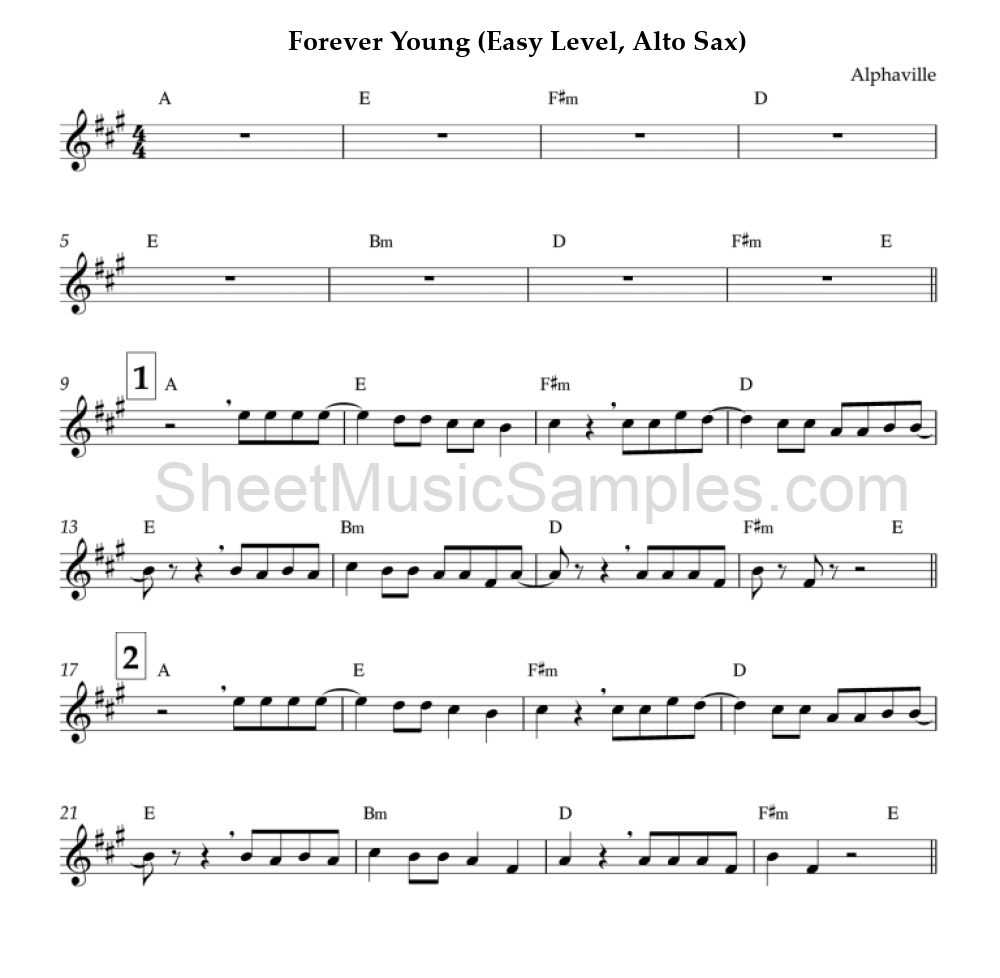 Forever Young (Easy Level, Alto Sax)