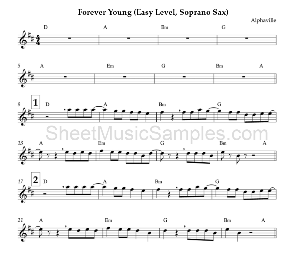 Forever Young (Easy Level, Soprano Sax)