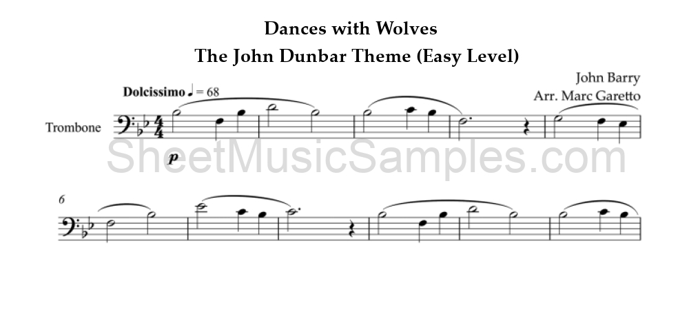 Dances with Wolves - The John Dunbar Theme (Easy Level)