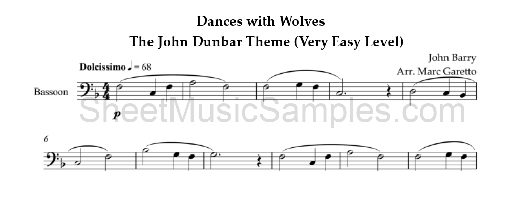 Dances with Wolves - The John Dunbar Theme (Very Easy Level)