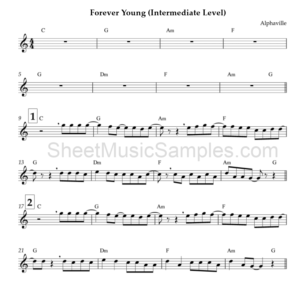 Forever Young (Intermediate Level)