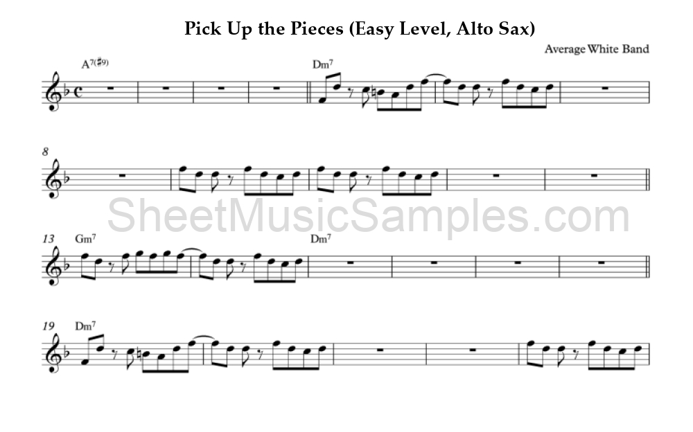 Pick Up the Pieces (Easy Level, Alto Sax)