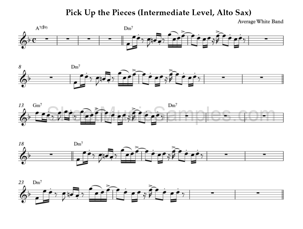 Pick Up the Pieces (Intermediate Level, Alto Sax)