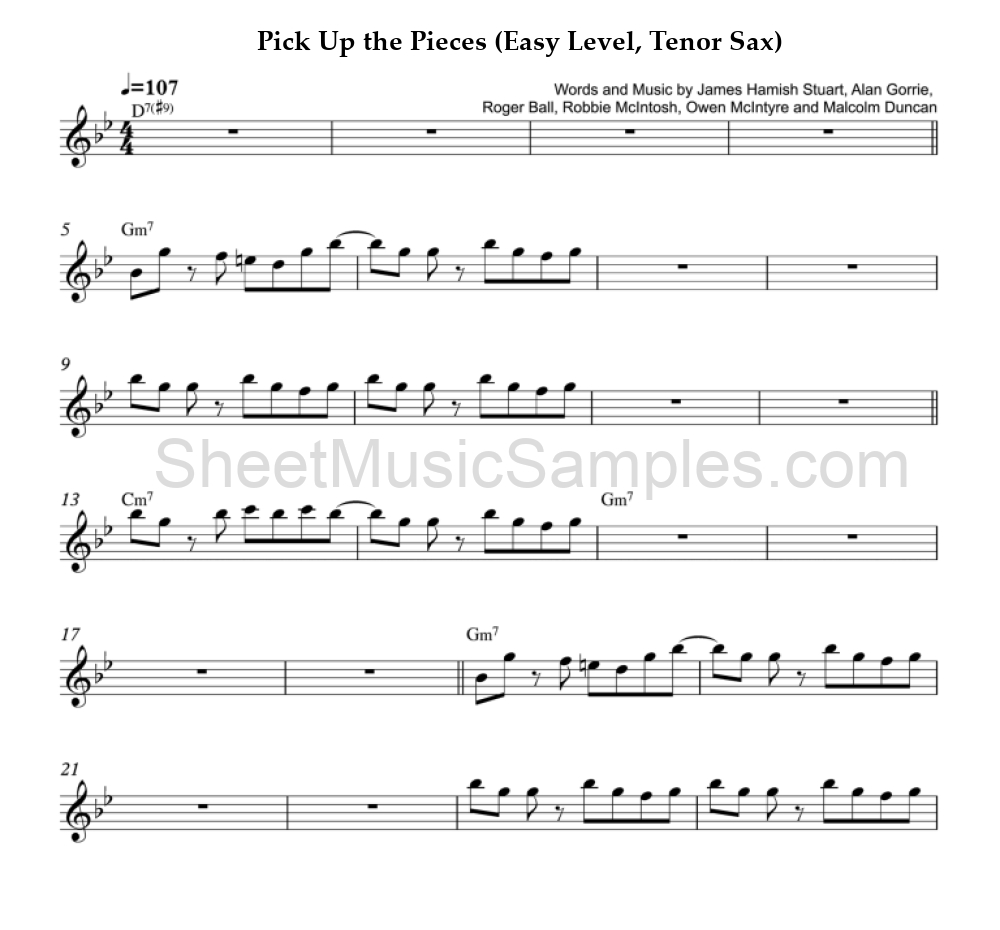 Pick Up the Pieces (Easy Level, Tenor Sax)