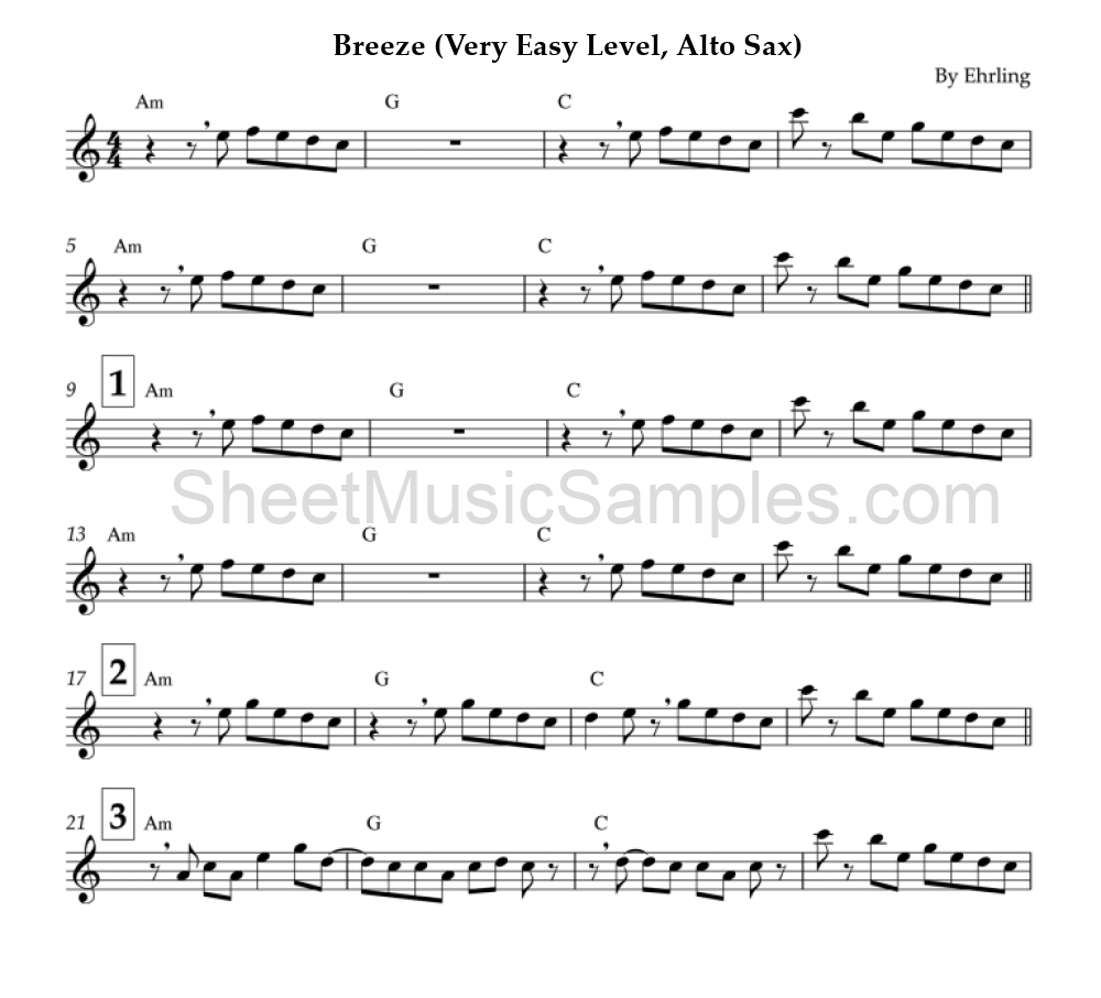 Breeze (Very Easy Level, Alto Sax)