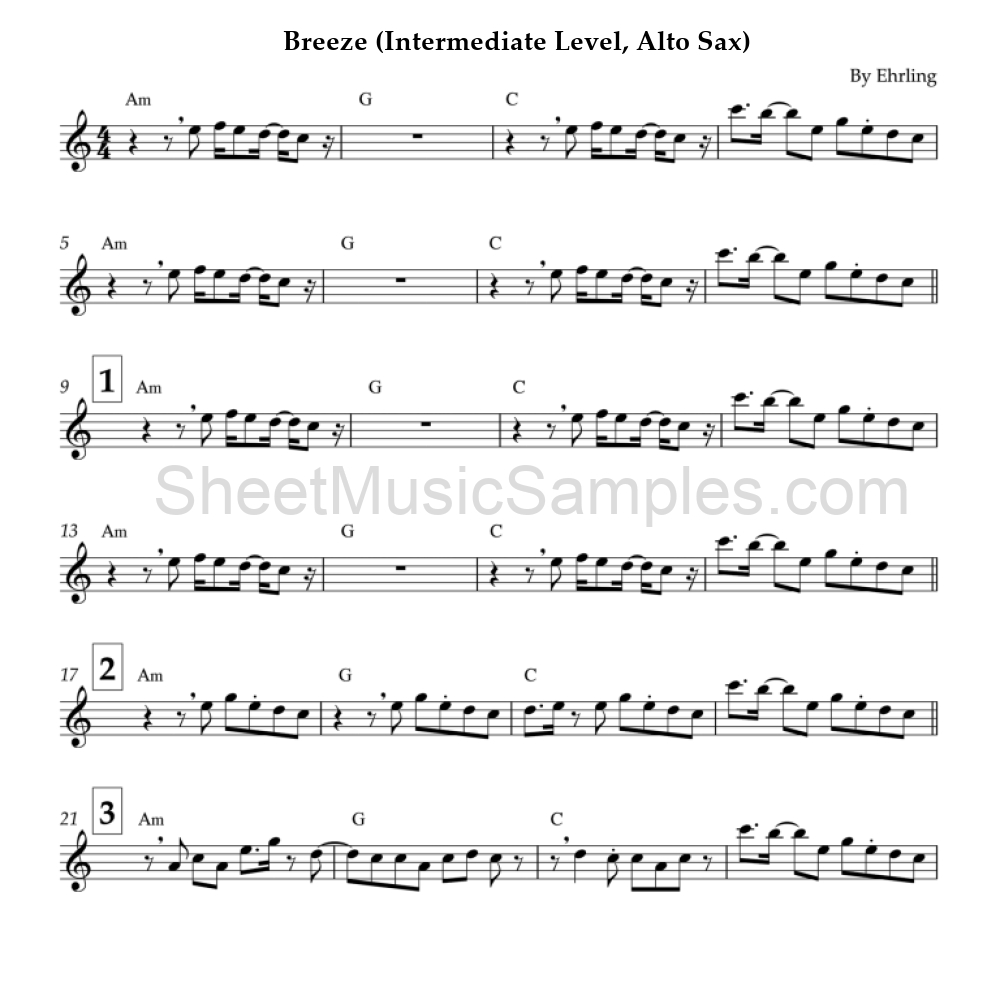 Breeze (Intermediate Level, Alto Sax)