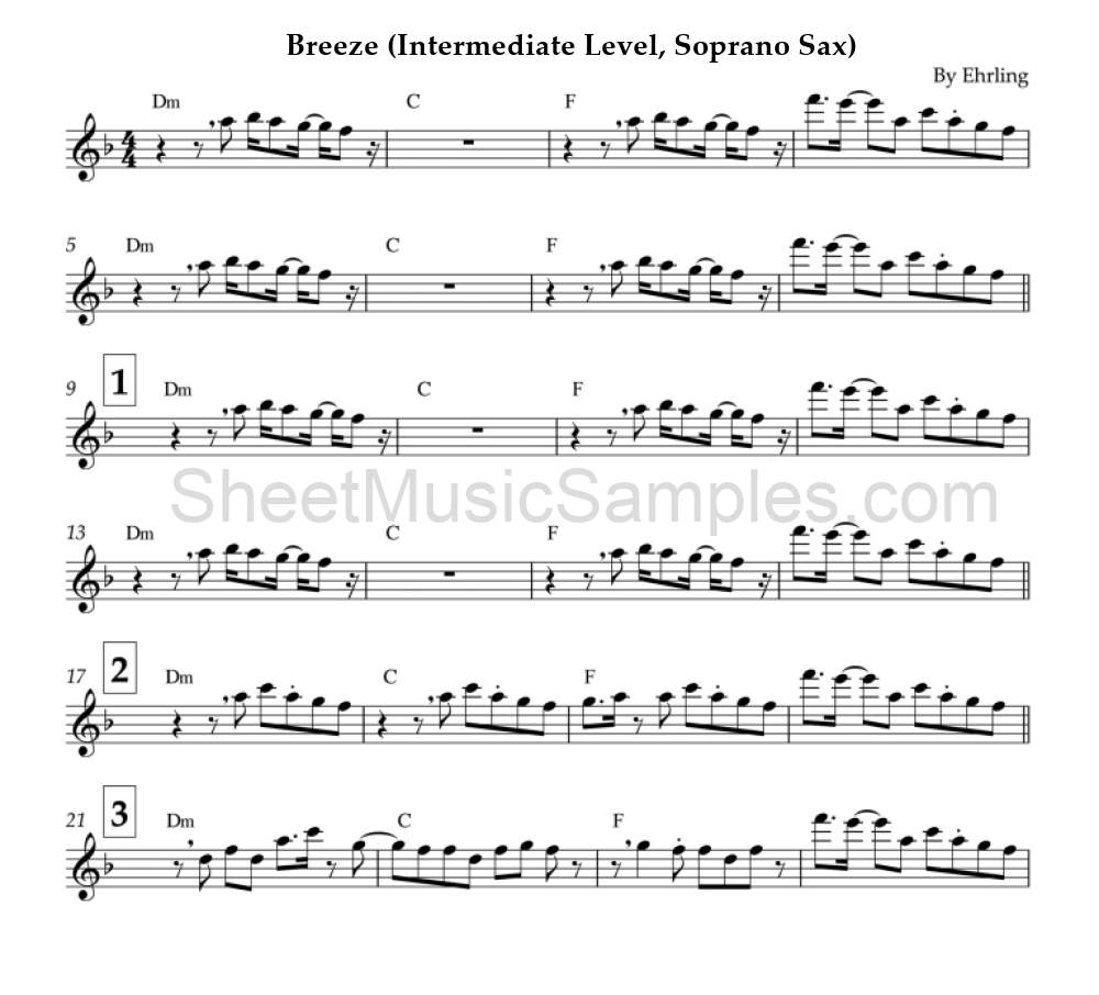 Breeze (Intermediate Level, Soprano Sax)