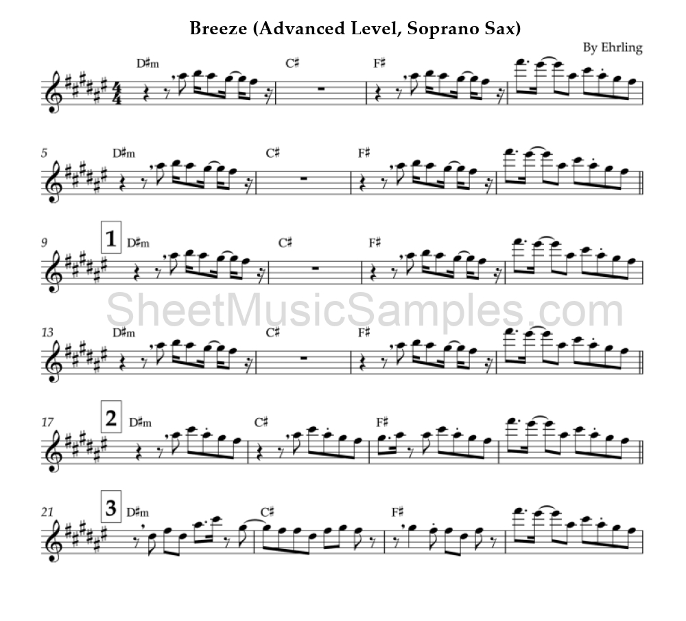 Breeze (Advanced Level, Soprano Sax)