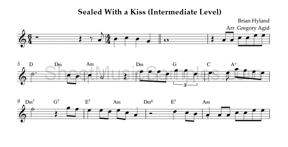 Sealed With a Kiss (Intermediate Level)