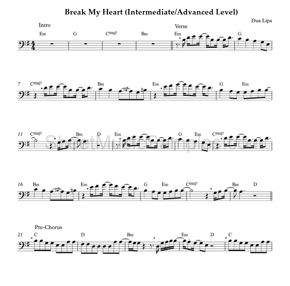 Break My Heart (Intermediate/Advanced Level)