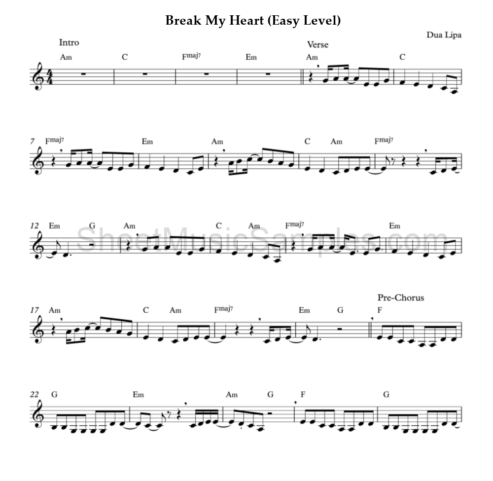 Break My Heart (Easy Level)