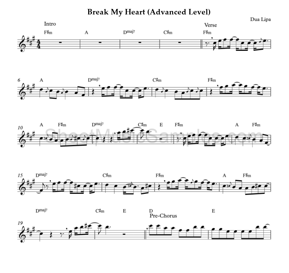 Break My Heart (Advanced Level)