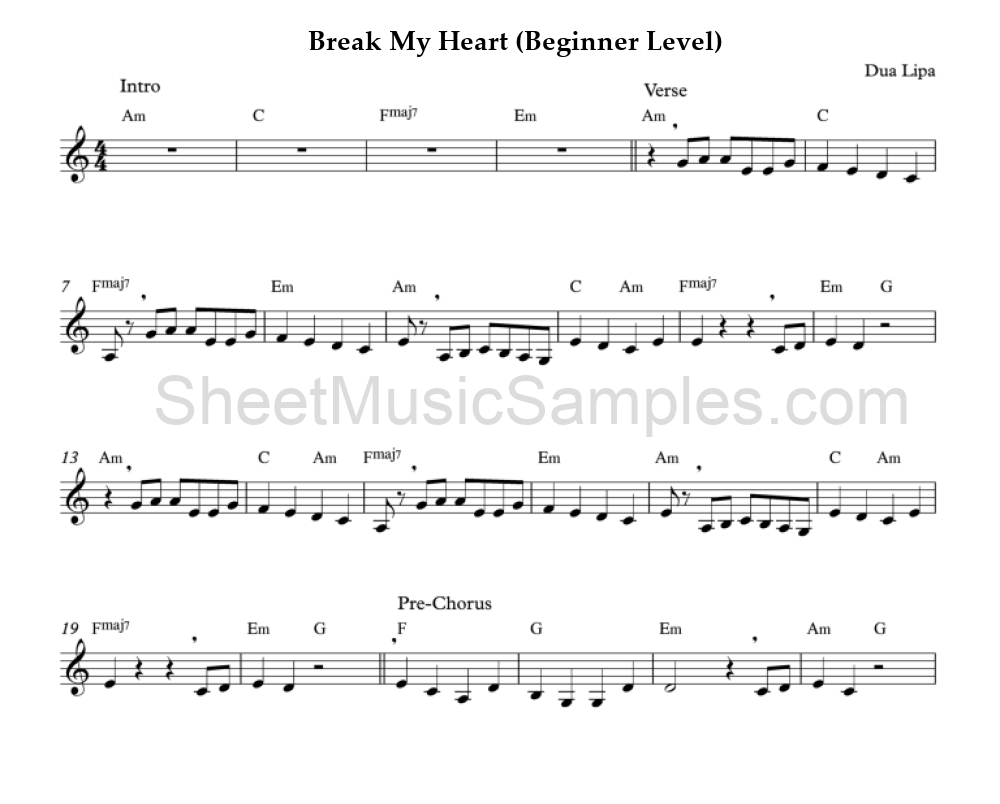 Break My Heart (Beginner Level)