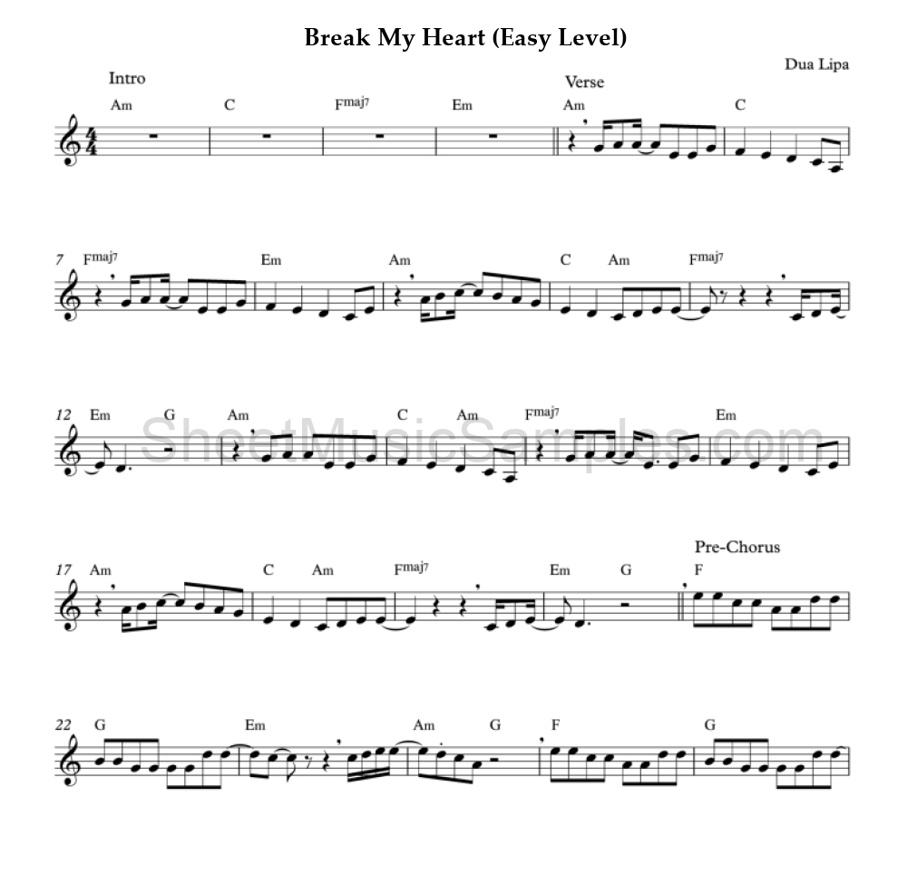 Break My Heart (Easy Level)