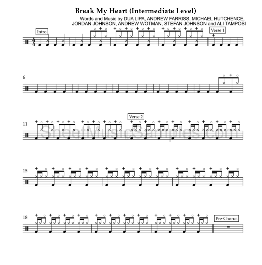 Break My Heart (Intermediate Level)