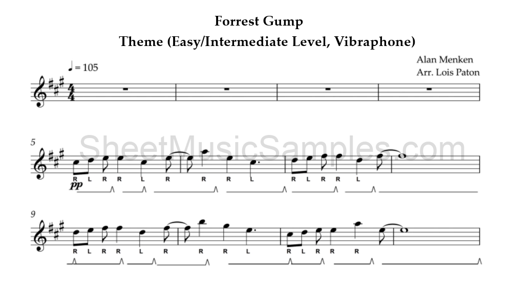 Forrest Gump - Theme (Easy/Intermediate Level, Vibraphone)