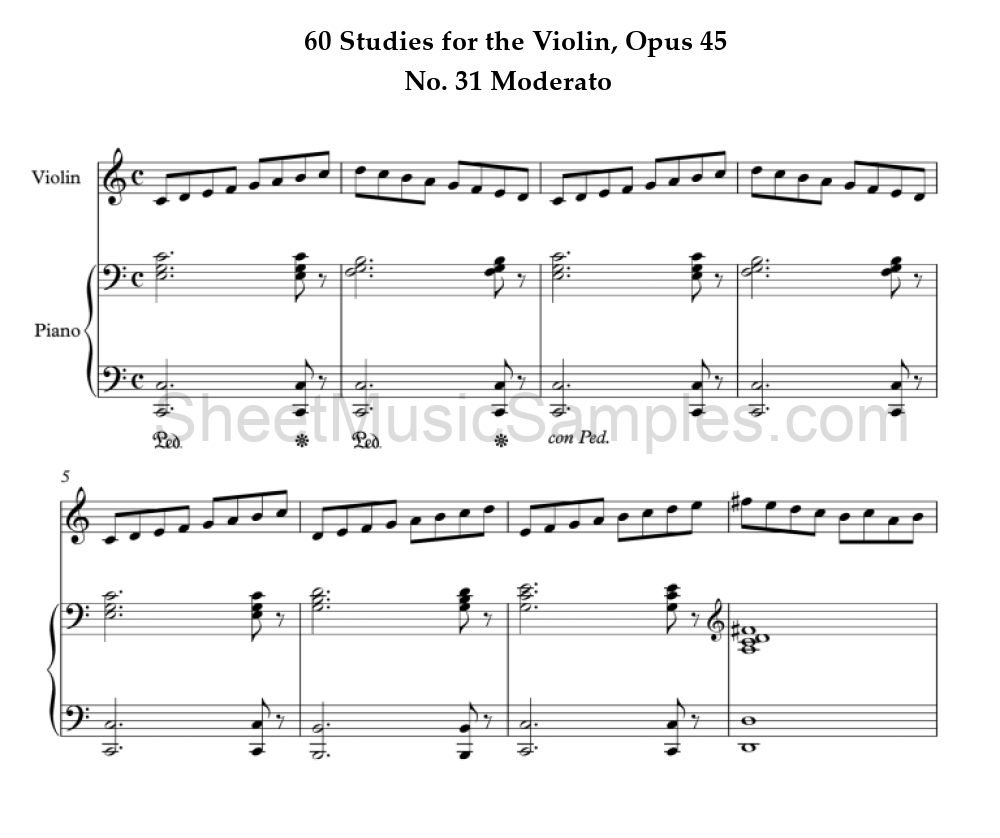 60 Studies for the Violin, Opus 45 - No. 31 Moderato