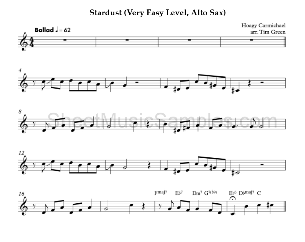 Stardust (Very Easy Level, Alto Sax)