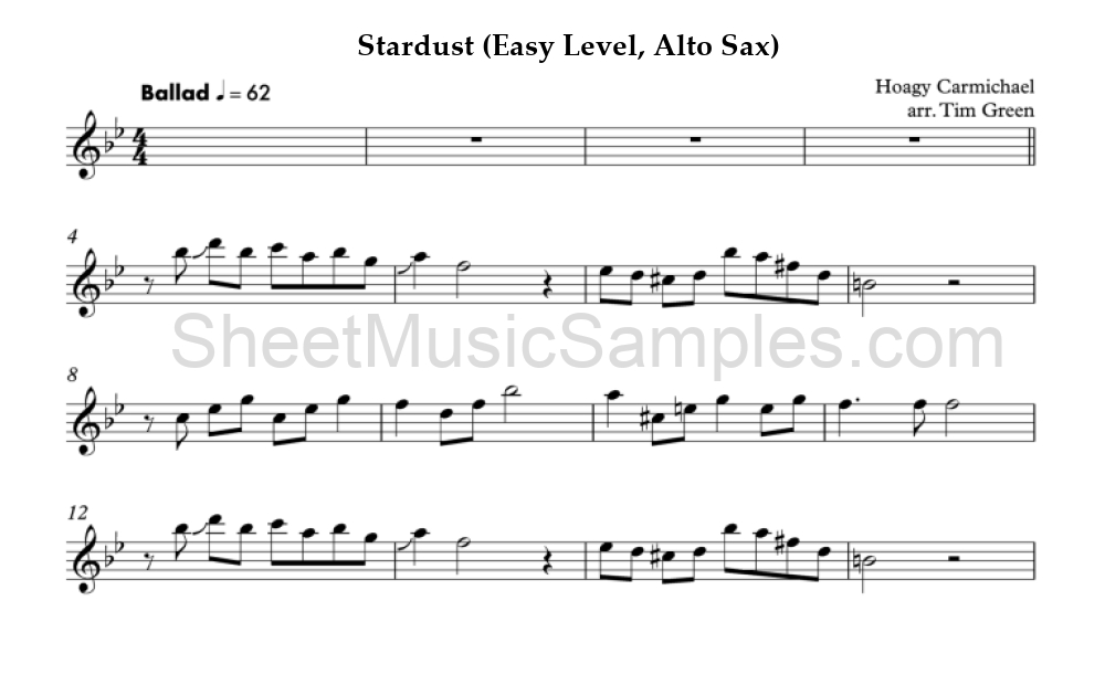 Stardust (Easy Level, Alto Sax)