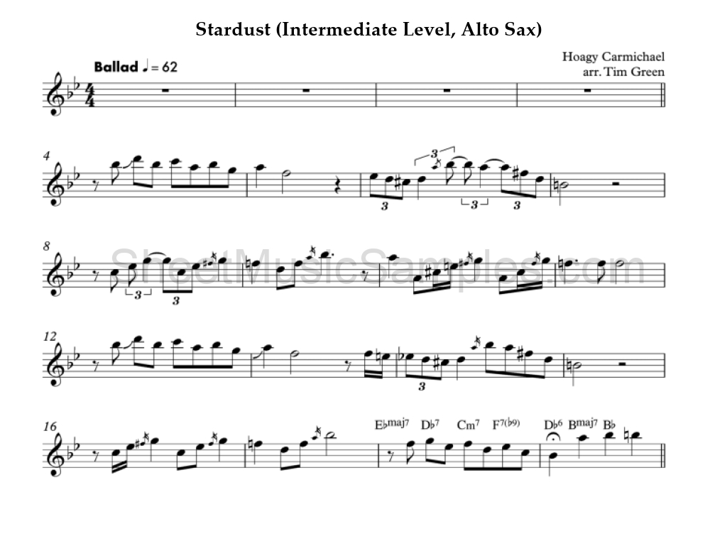 Stardust (Intermediate Level, Alto Sax)