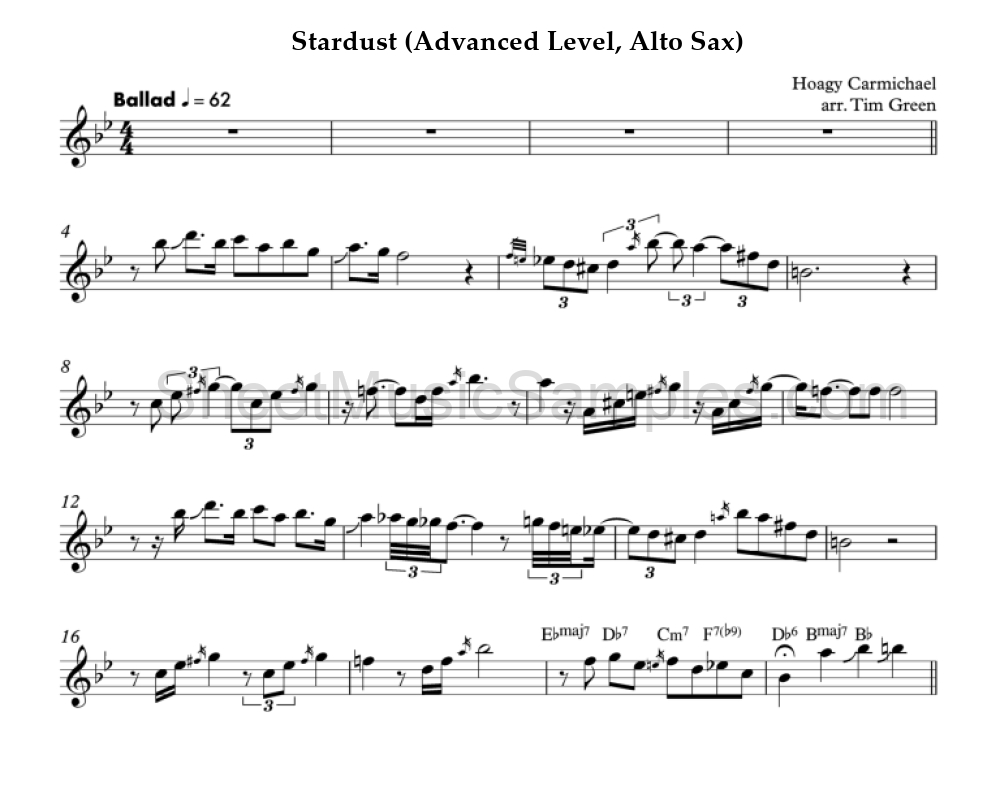 Stardust (Advanced Level, Alto Sax)