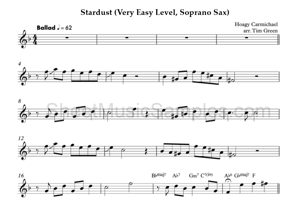 Stardust (Very Easy Level, Soprano Sax)