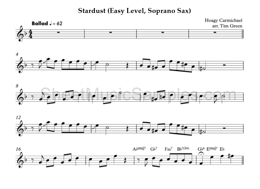 Stardust (Easy Level, Soprano Sax)