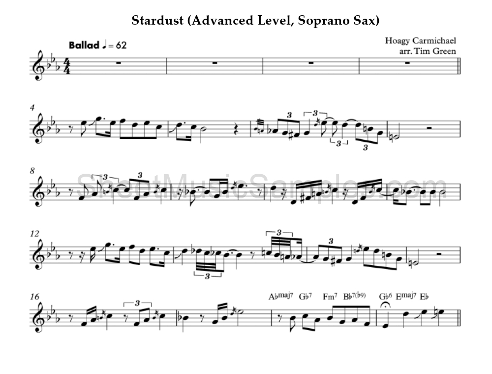 Stardust (Advanced Level, Soprano Sax)