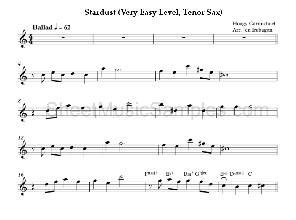 Stardust (Very Easy Level, Tenor Sax)