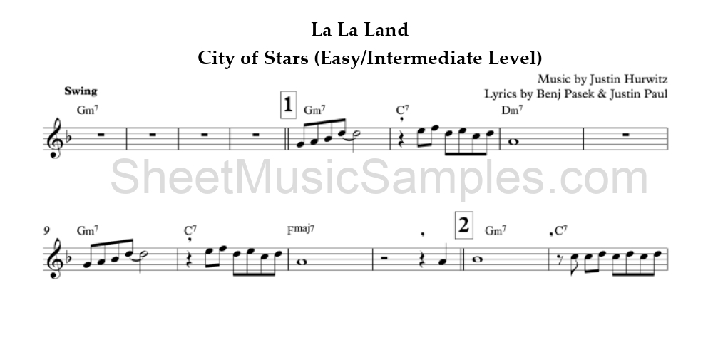 La La Land - City of Stars (Easy/Intermediate Level)