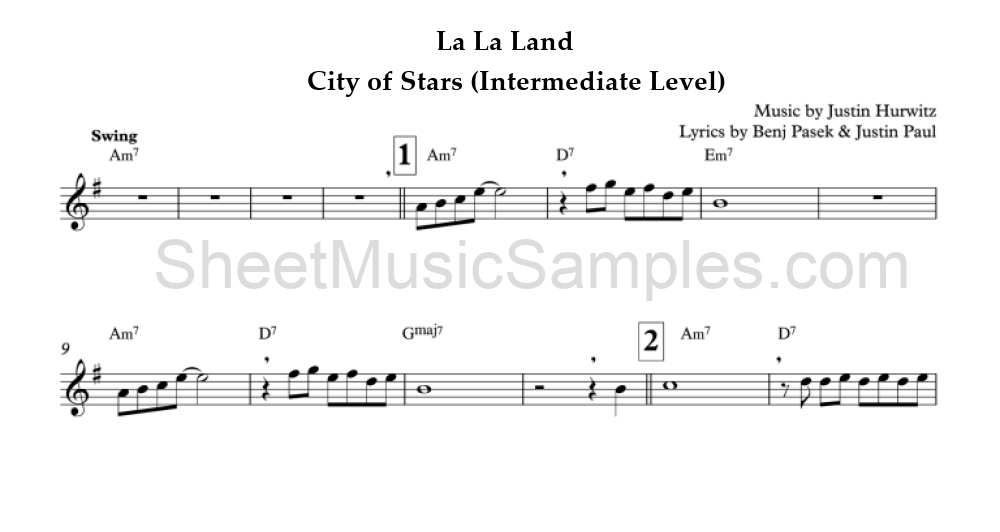 La La Land - City of Stars (Intermediate Level)