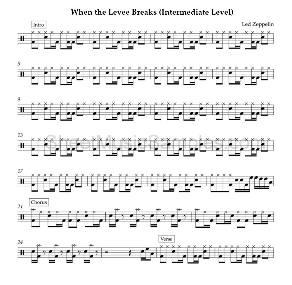 When the Levee Breaks (Intermediate Level)