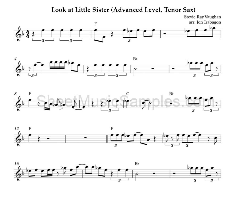 Look at Little Sister (Advanced Level, Tenor Sax)