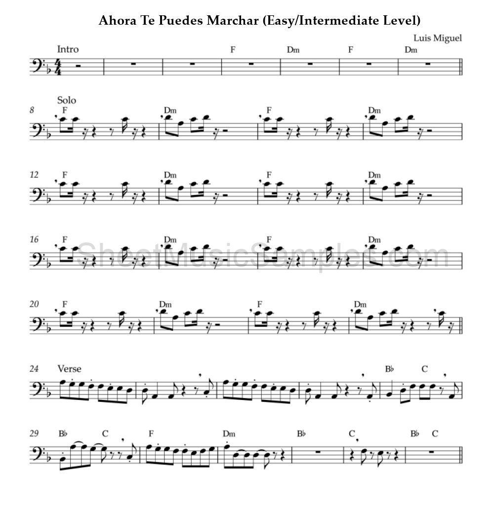 Ahora Te Puedes Marchar (Easy/Intermediate Level)