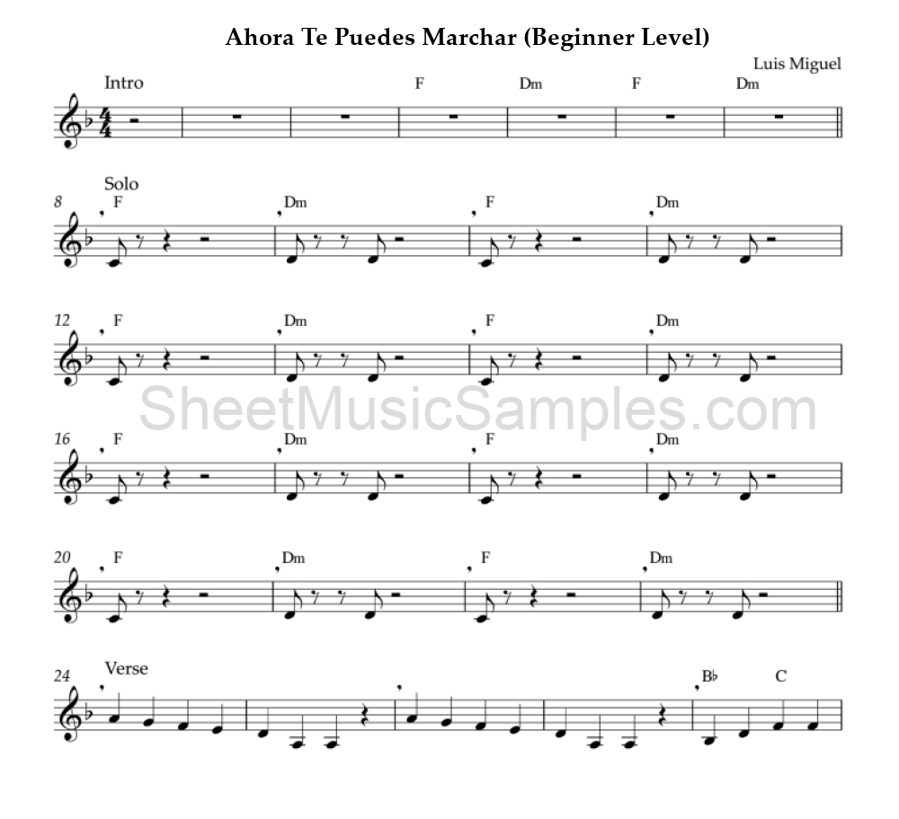 Ahora Te Puedes Marchar (Beginner Level)