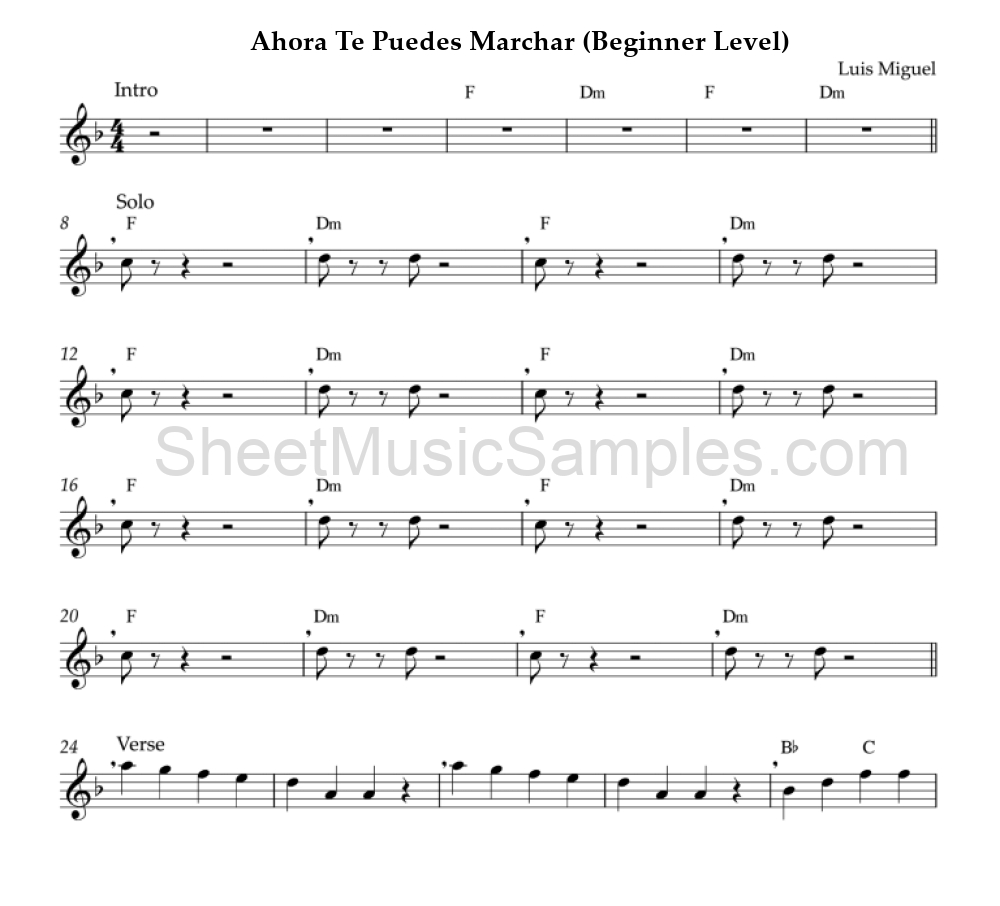 Ahora Te Puedes Marchar (Beginner Level)