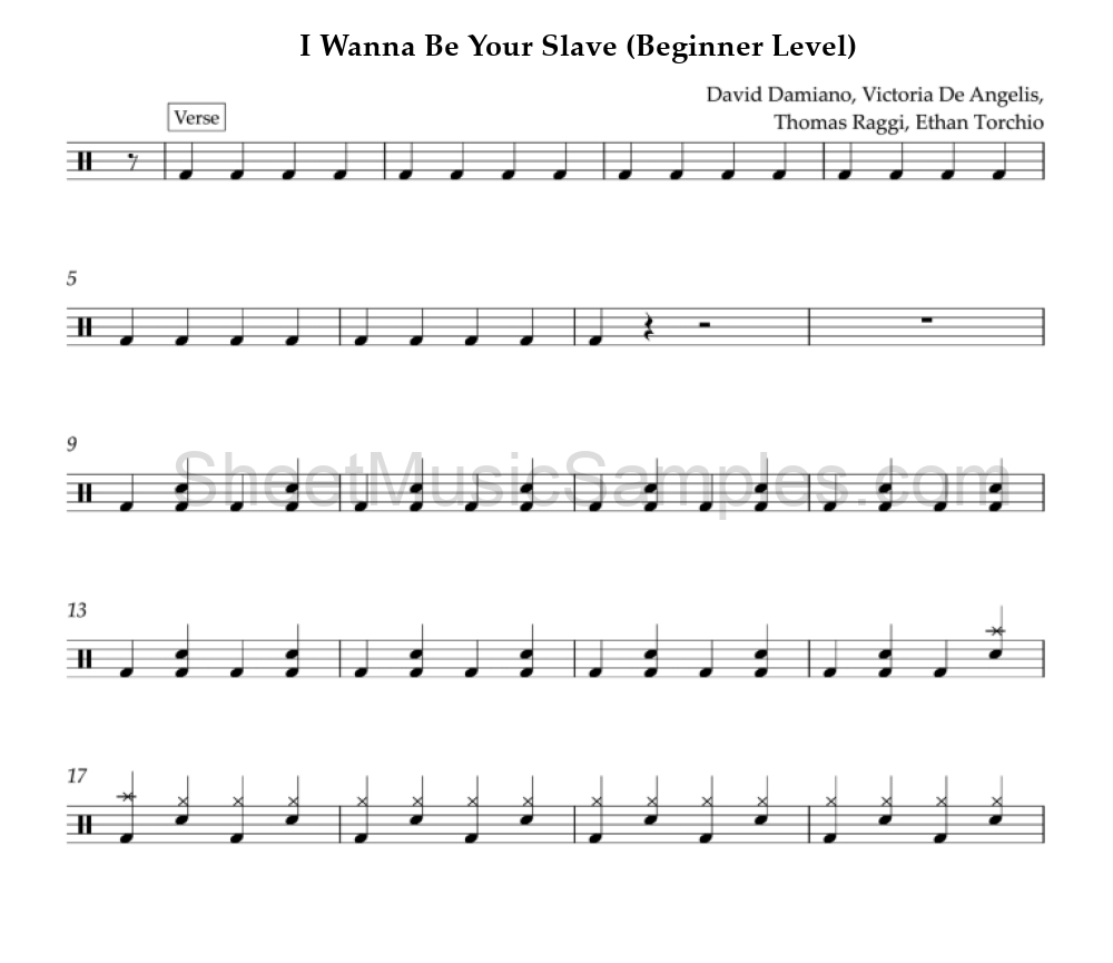 I Wanna Be Your Slave (Beginner Level)