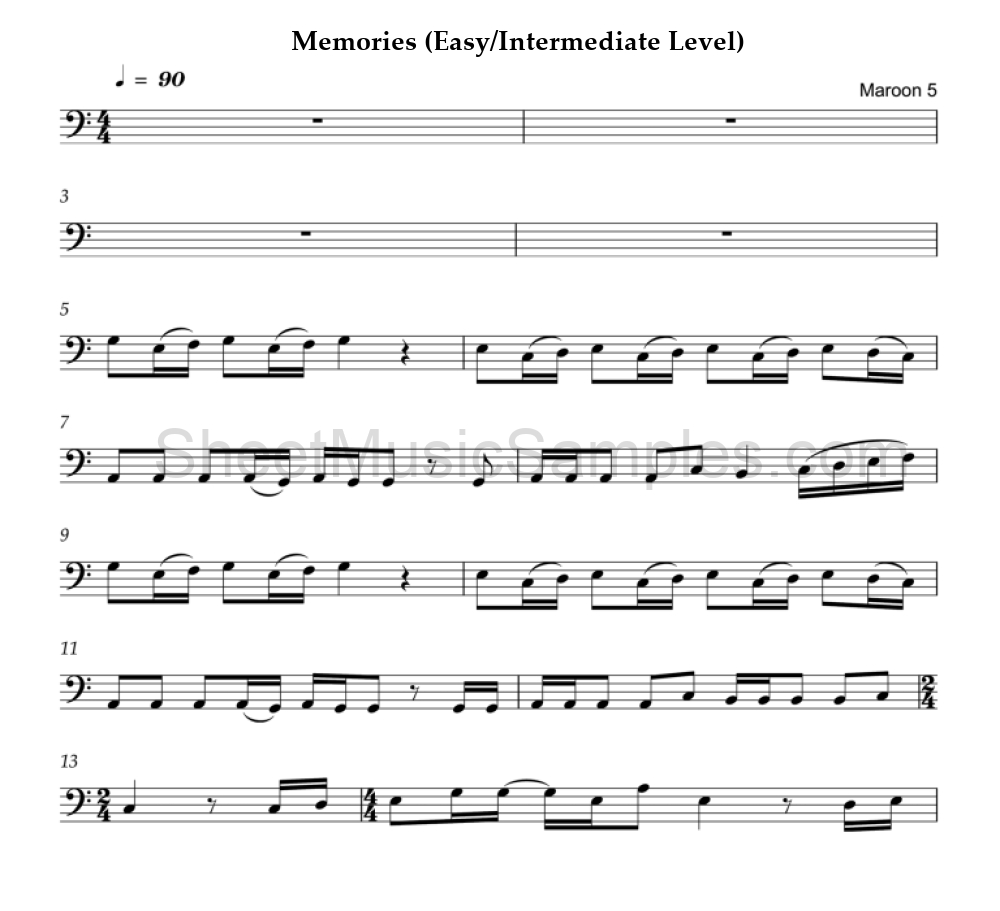 Memories (Easy/Intermediate Level)