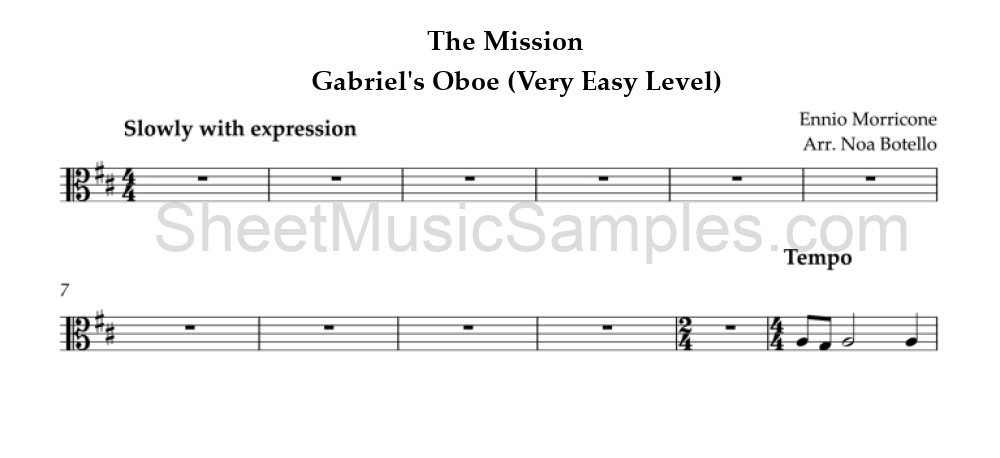 The Mission - Gabriel's Oboe (Very Easy Level)