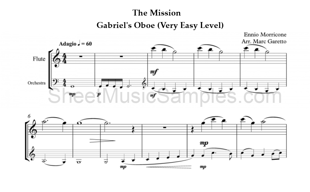 The Mission - Gabriel's Oboe (Very Easy Level)