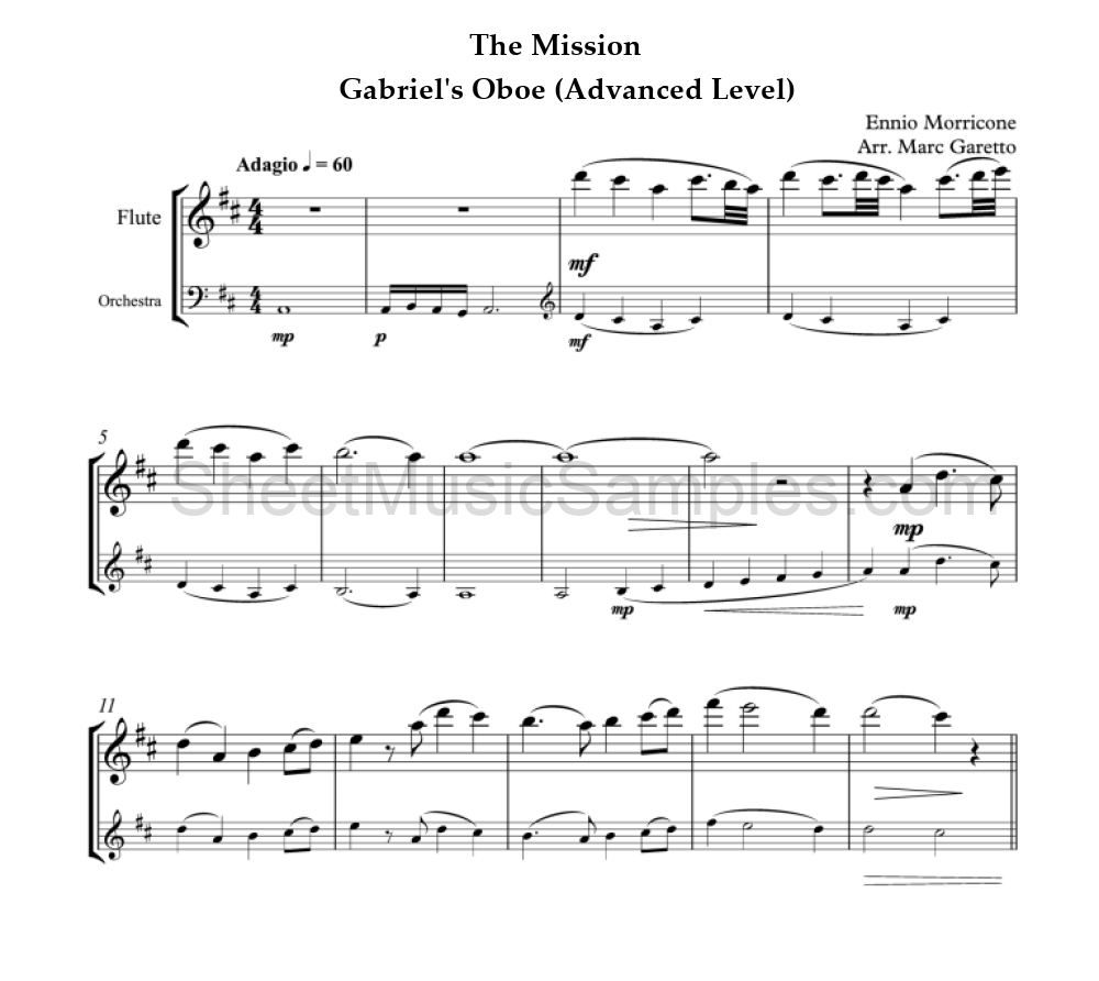 The Mission - Gabriel's Oboe (Advanced Level)